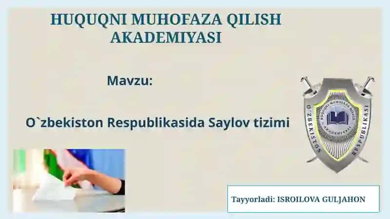 O`zbekiston Respublikasida Saylov tizimi 1
