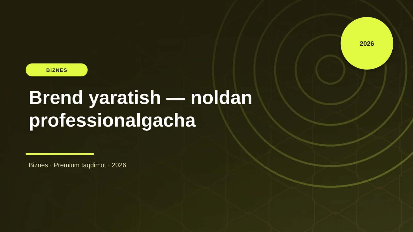 Brend yaratish — noldan professionalgacha 1