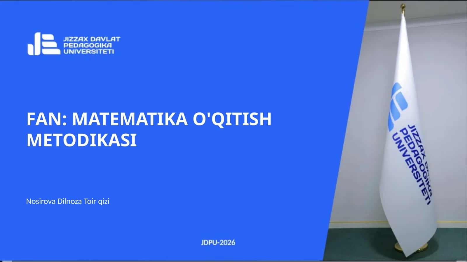MATEMATIKA O'QITISH METODIKASI 1