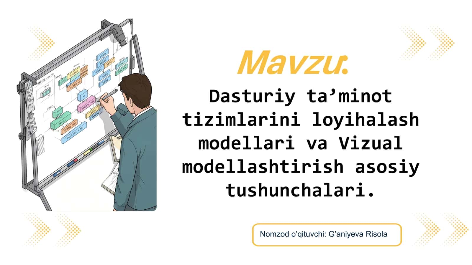 Dasturiy ta’minot tizimlarini loyihalash modellari va Vizual modellashtirish asosiy tushunchalari 1