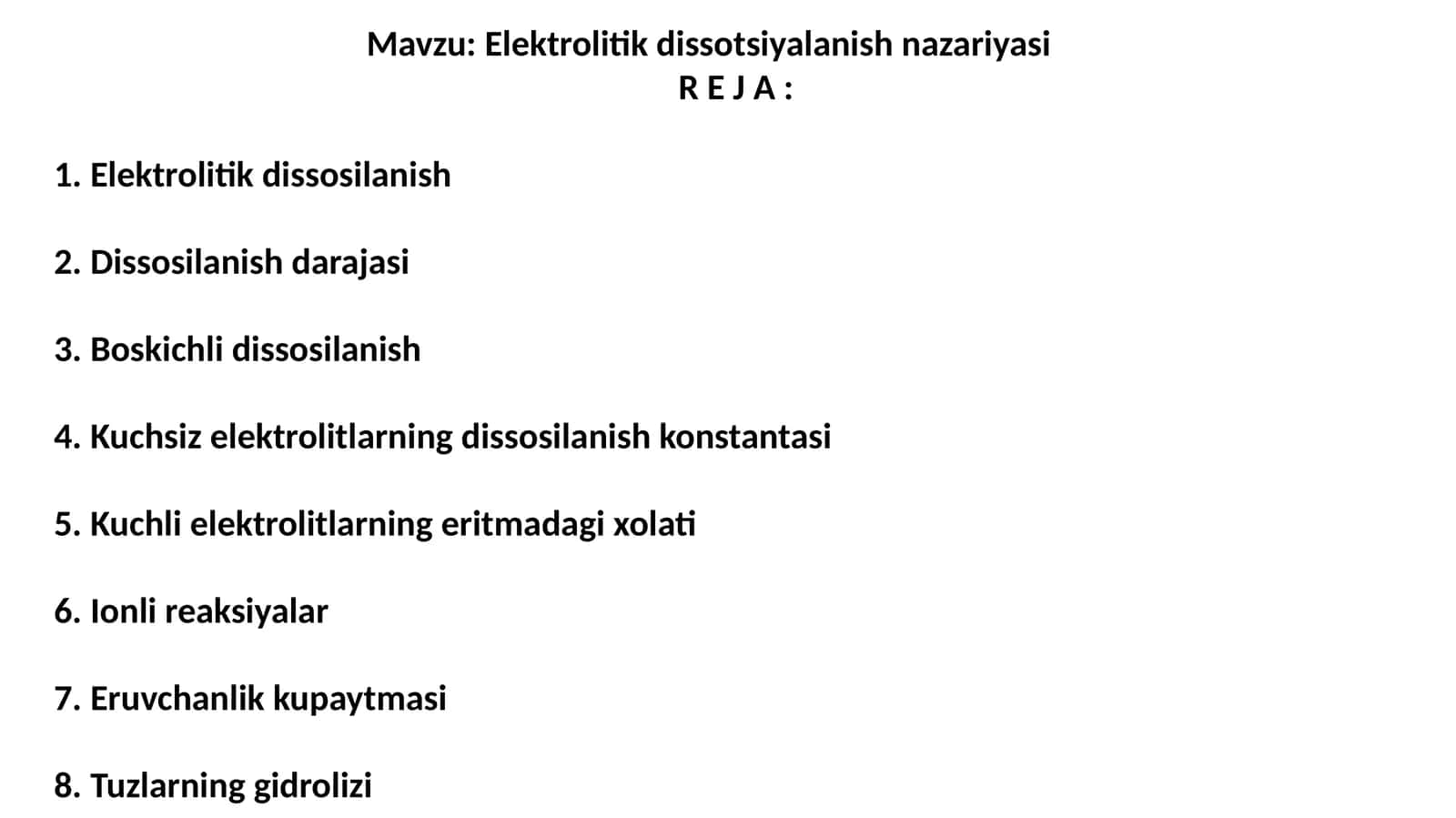 Elektrolitik  dissotsiyalanish  nazariyasi 1