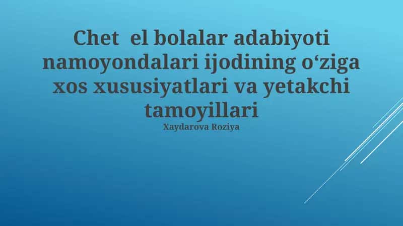 Bolalar adabiyotida psixologik jihatlar 1