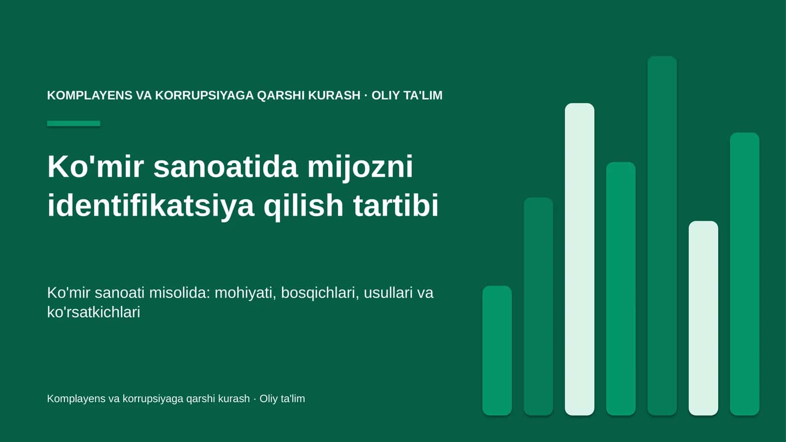 Ko'mir sanoatida mijozni identifikatsiya qilish tartibi 1