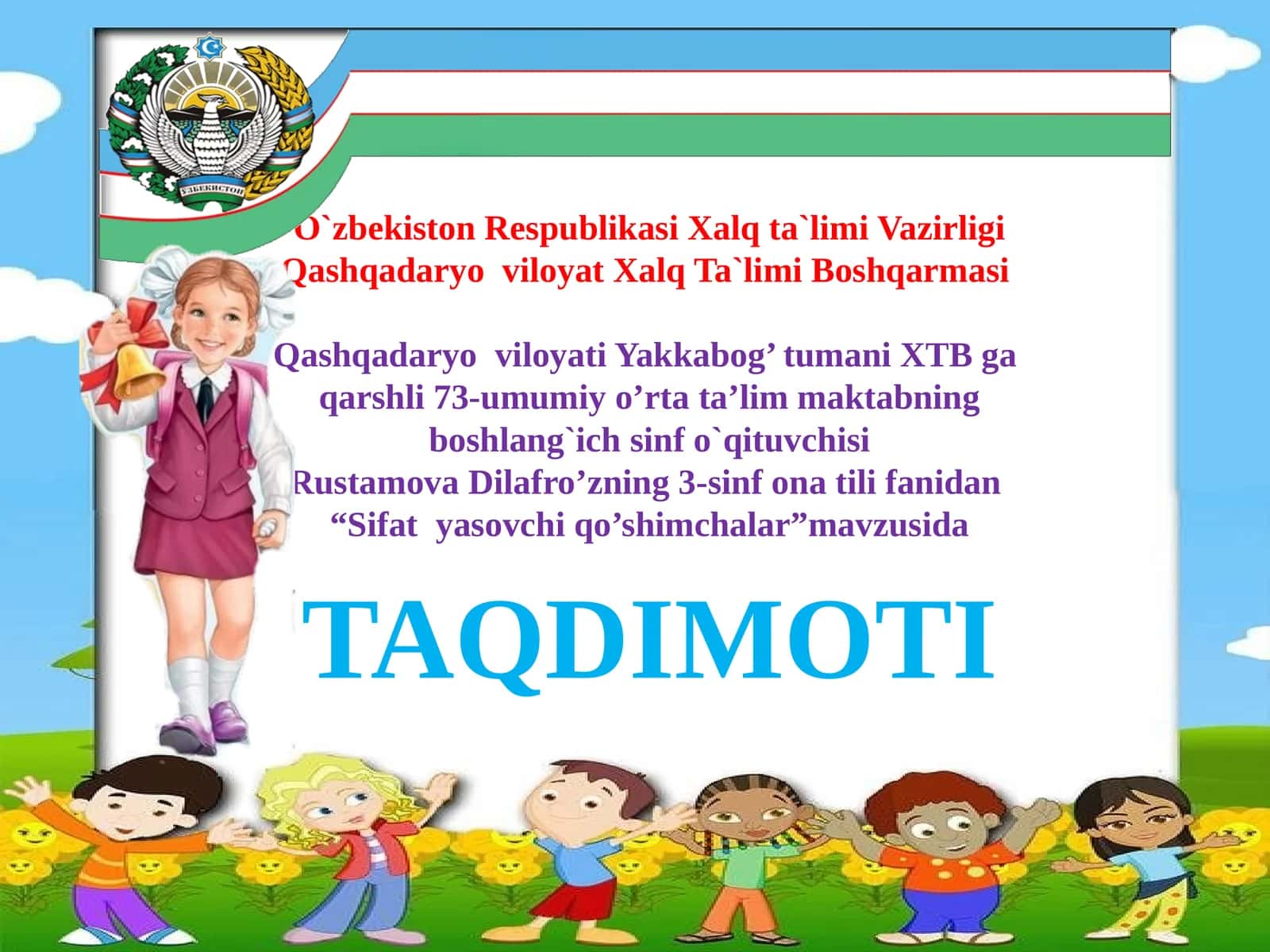 3-sinf Ona tili fanidan ko'rgazmalar 1