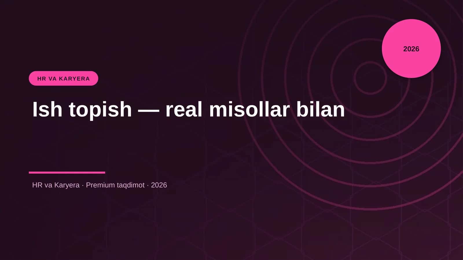 Ish topish - real misollar bilan 1