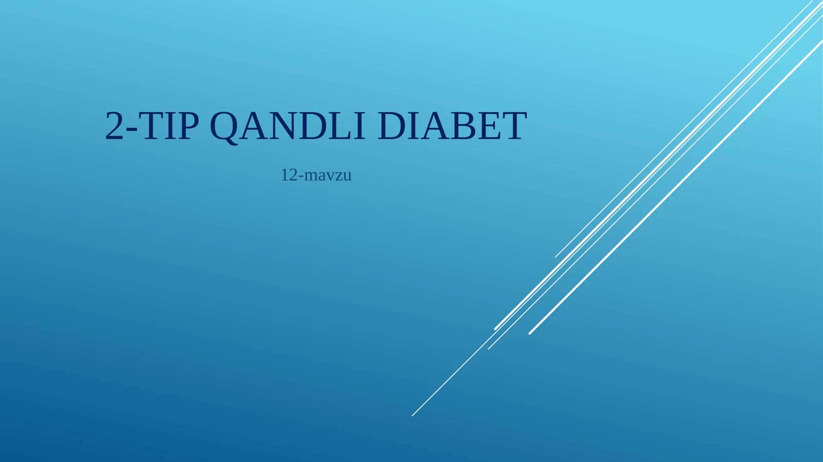 2-tip qandli diabet 1