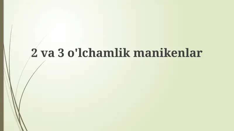 2 va 3 o'lchamlik manikenlar 1