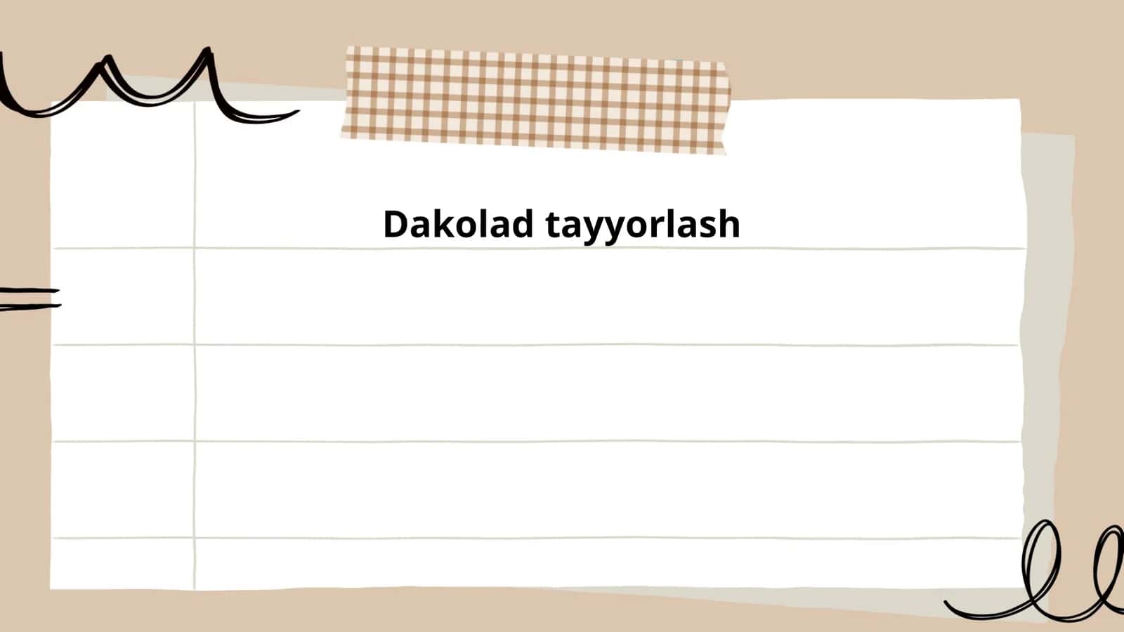 Dakolad tayyorlash 1