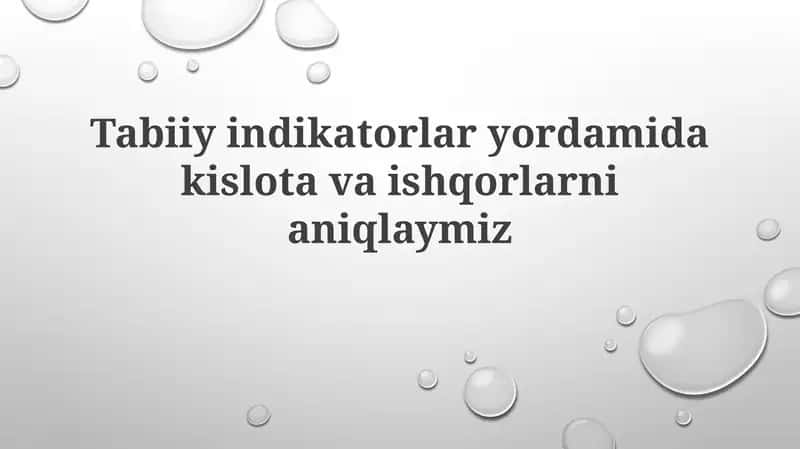 Tabiiy indikatorlar, masalan, qizil karam ekstrakti, pH darajasiga qarab sezilarli rang o'zgarishlarini ko'rsatadi, odatda 1 dan 14 gacha bo'lgan oraliqda kislota va asoslarni aniqlashga imkon beradi 1