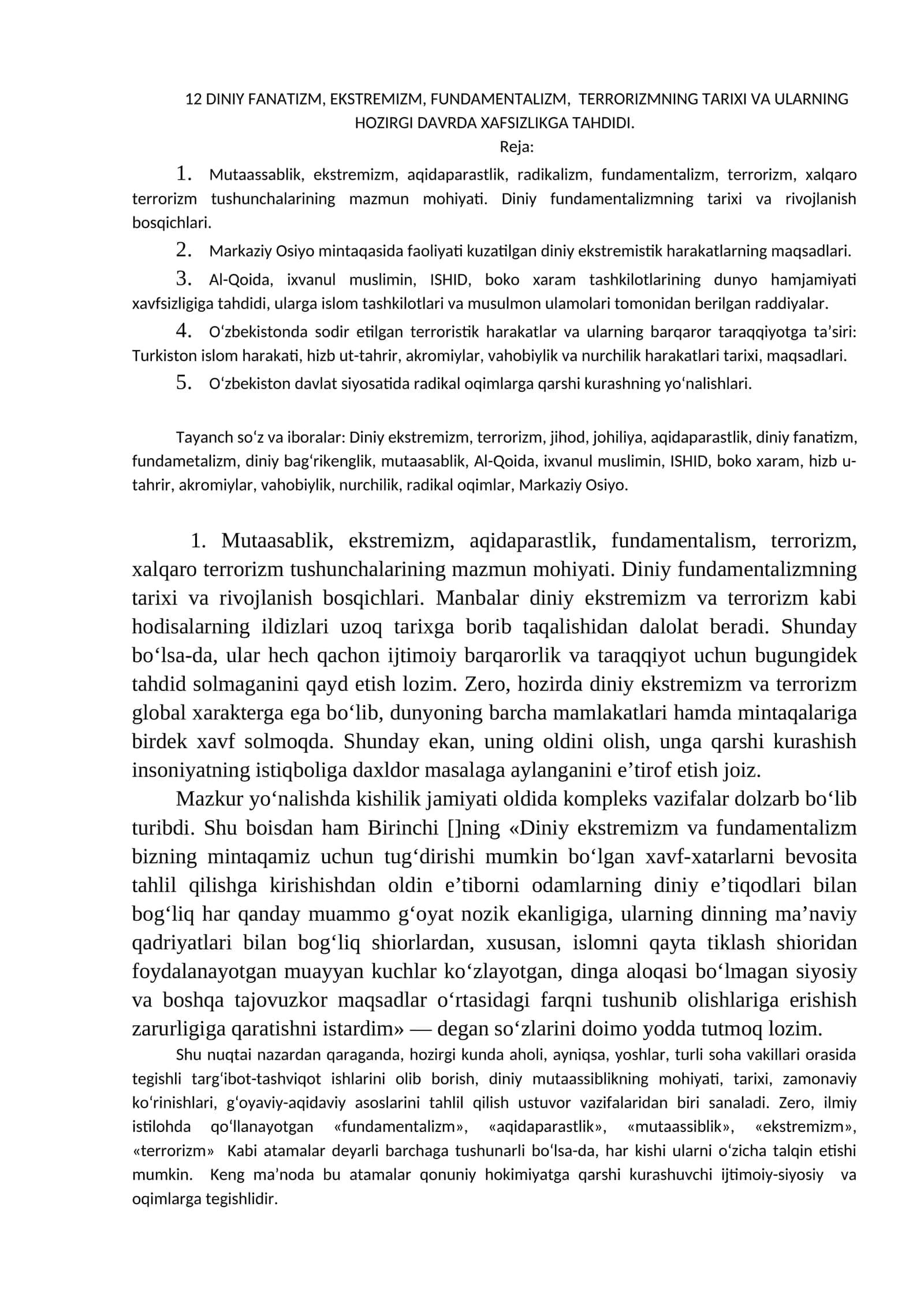 Ekstremizm va terrorizm tarixi 1