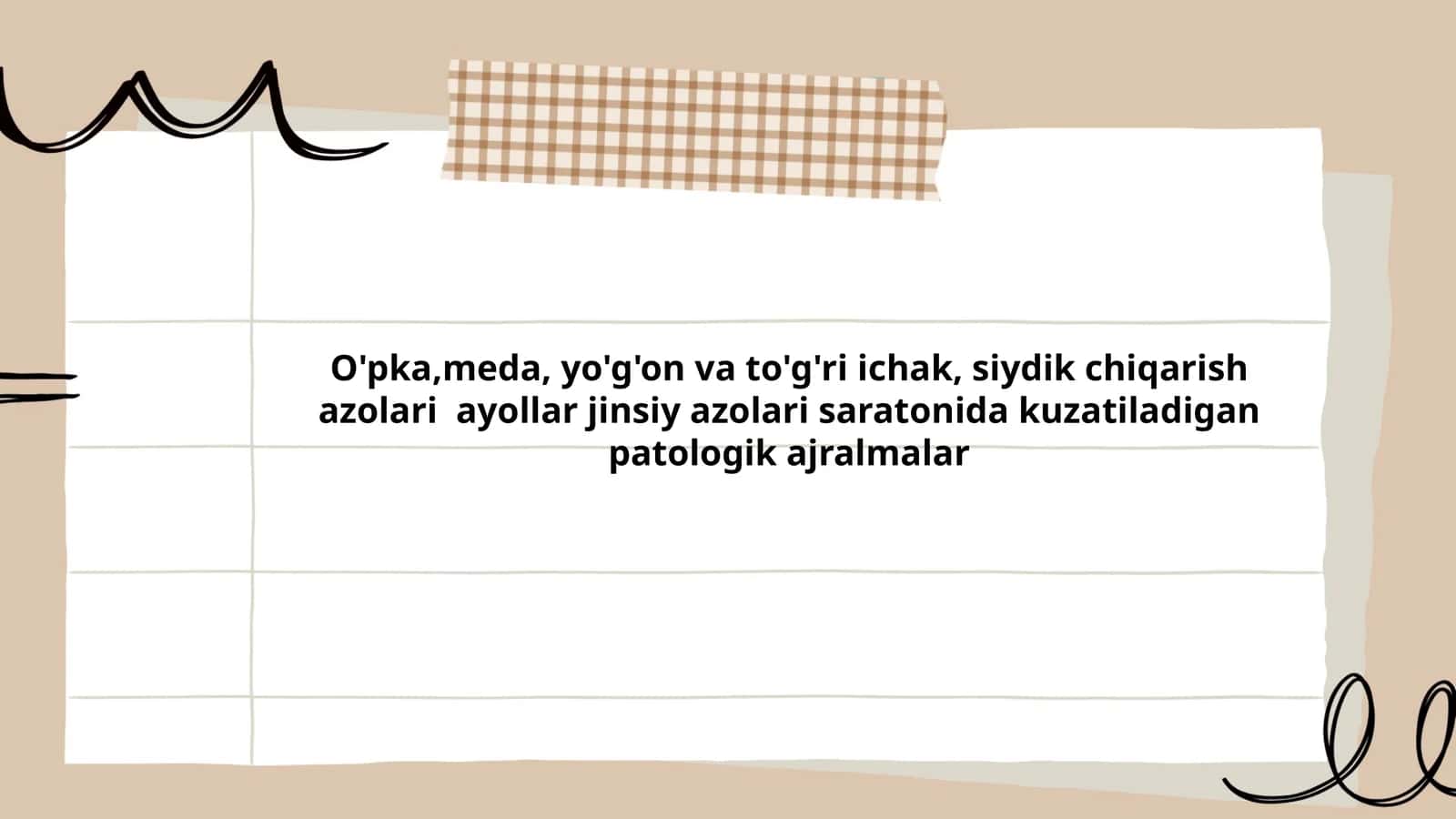 O'pka,meda, yo'g'on va to'g'ri ichak, siydik chiqarish azolari ayollar jinsjy azolari saratonida kuzatiladigan patologik ajralmalar 1