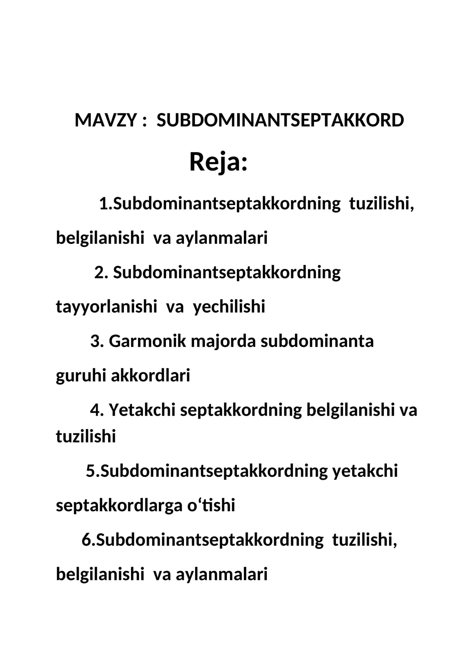 SUBDOMINANT SEPTAKKORD strukturasi 1