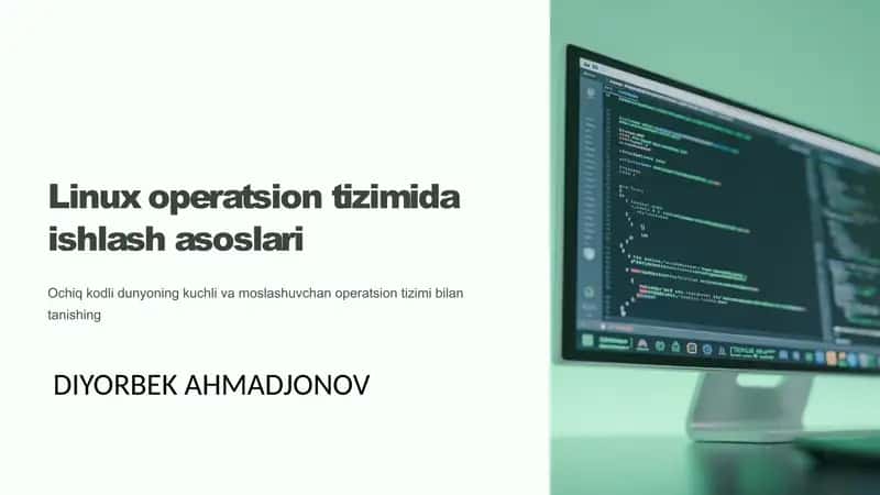 Linux operatsion tizimida ishlash asoslari 1