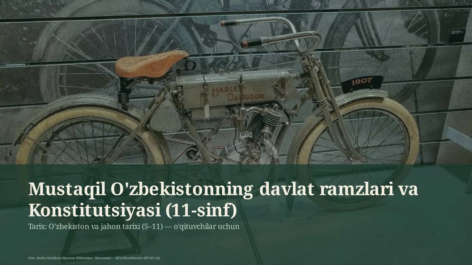 Mustaqil O'zbekistonning davlat ramzlari va Konstitutsiyasi (11-sinf) 1