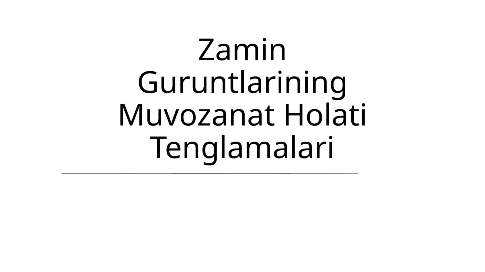Zamin Guruntlarining Muvozanat Holati Tenglamalari 1