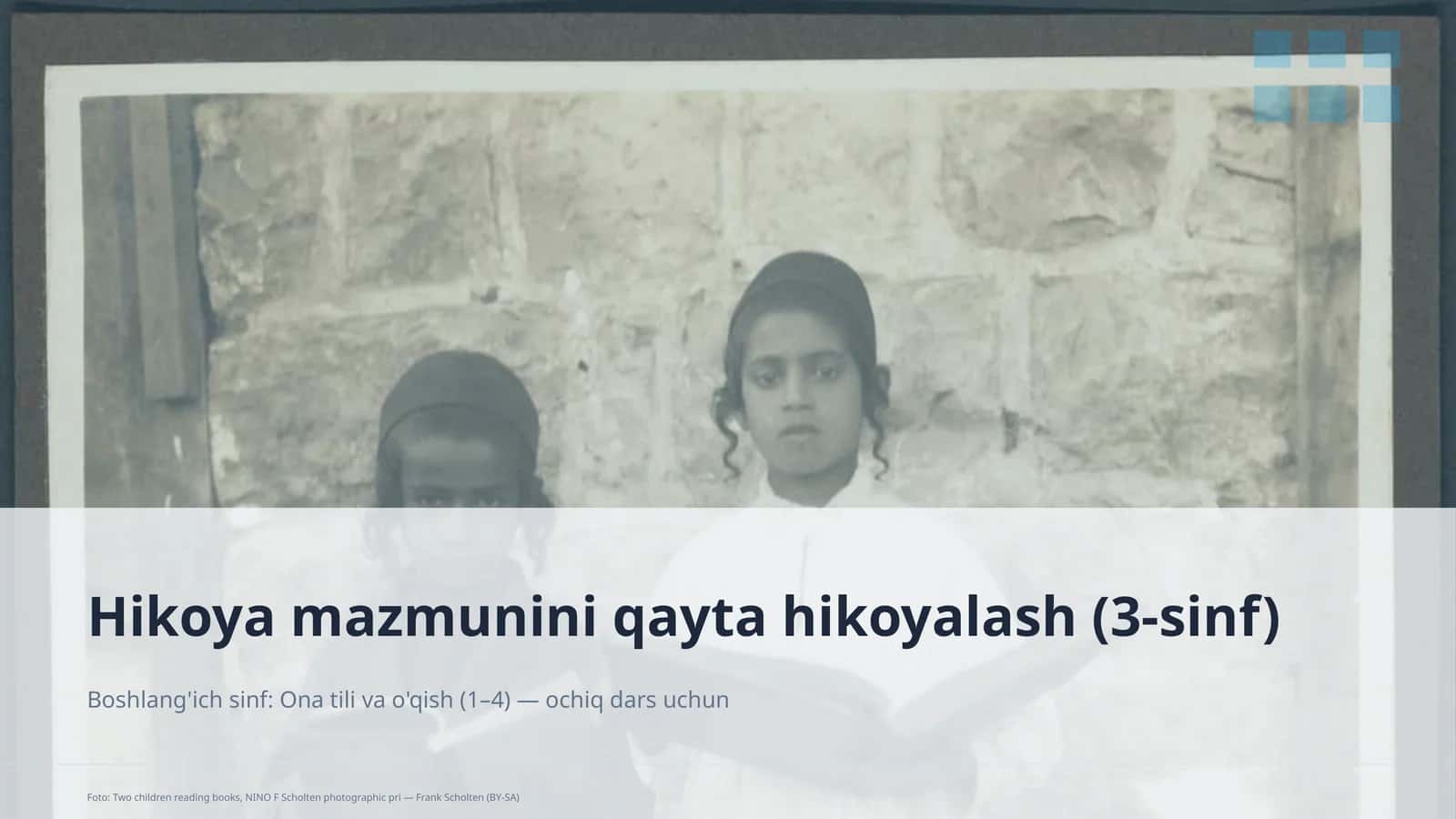 Hikoya mazmunini qayta hikoyalash (3-sinf) 1