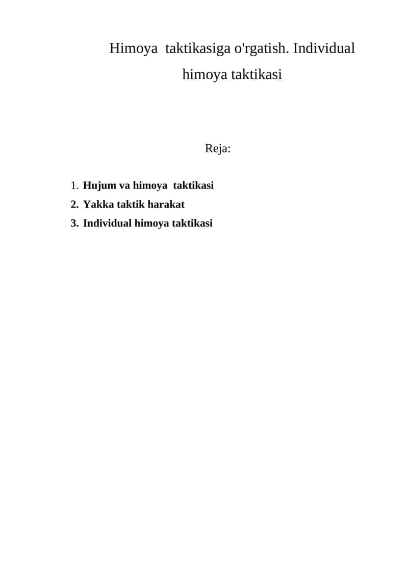 Individual himoya taktikasi 1