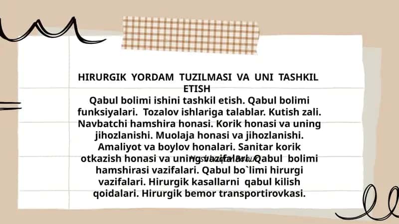 HIRURGIK YORDAM TUZILMASI VA UNI TASHKIL ETISH 1