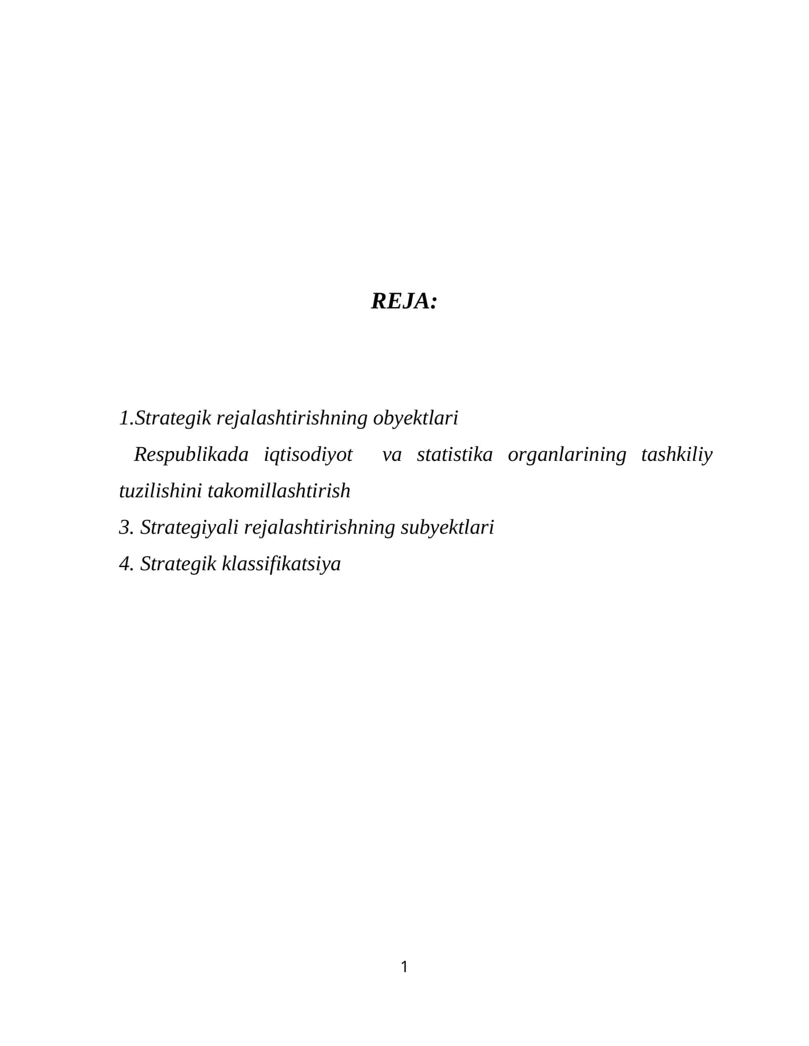 STRATEGIK REJALASHTIRISHNING OBYEKTLARI VA SUBYEKTLARI 1