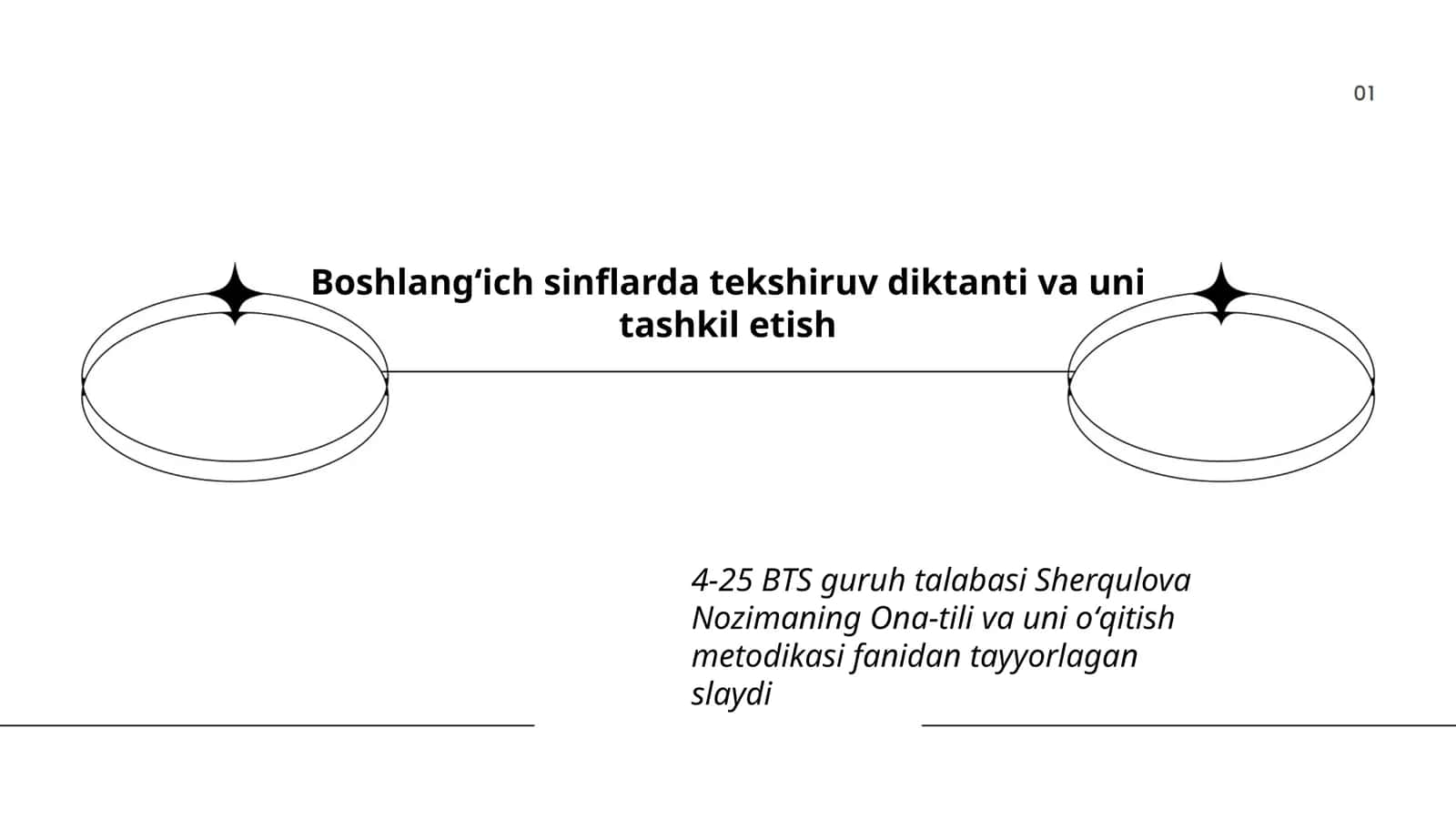 Boshlangʻich sinflarda tekshiruv diktanti va uni tashkil etish 1