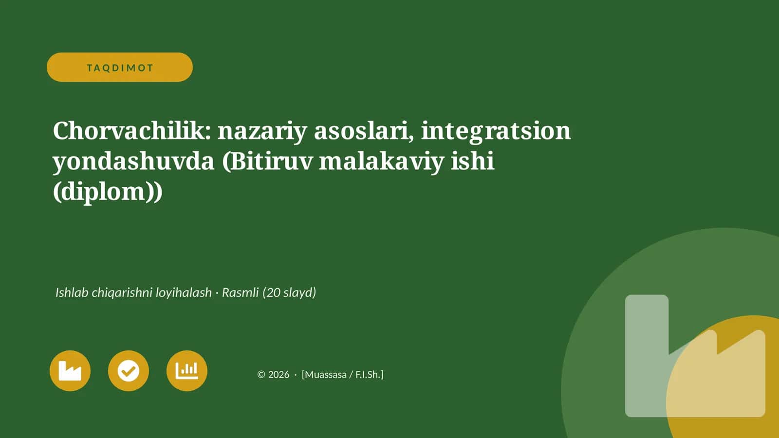 Chorvachilik: nazariy asoslari, integratsion yondashuvda (Bitiruv malakaviy ishi (diplom)) 1