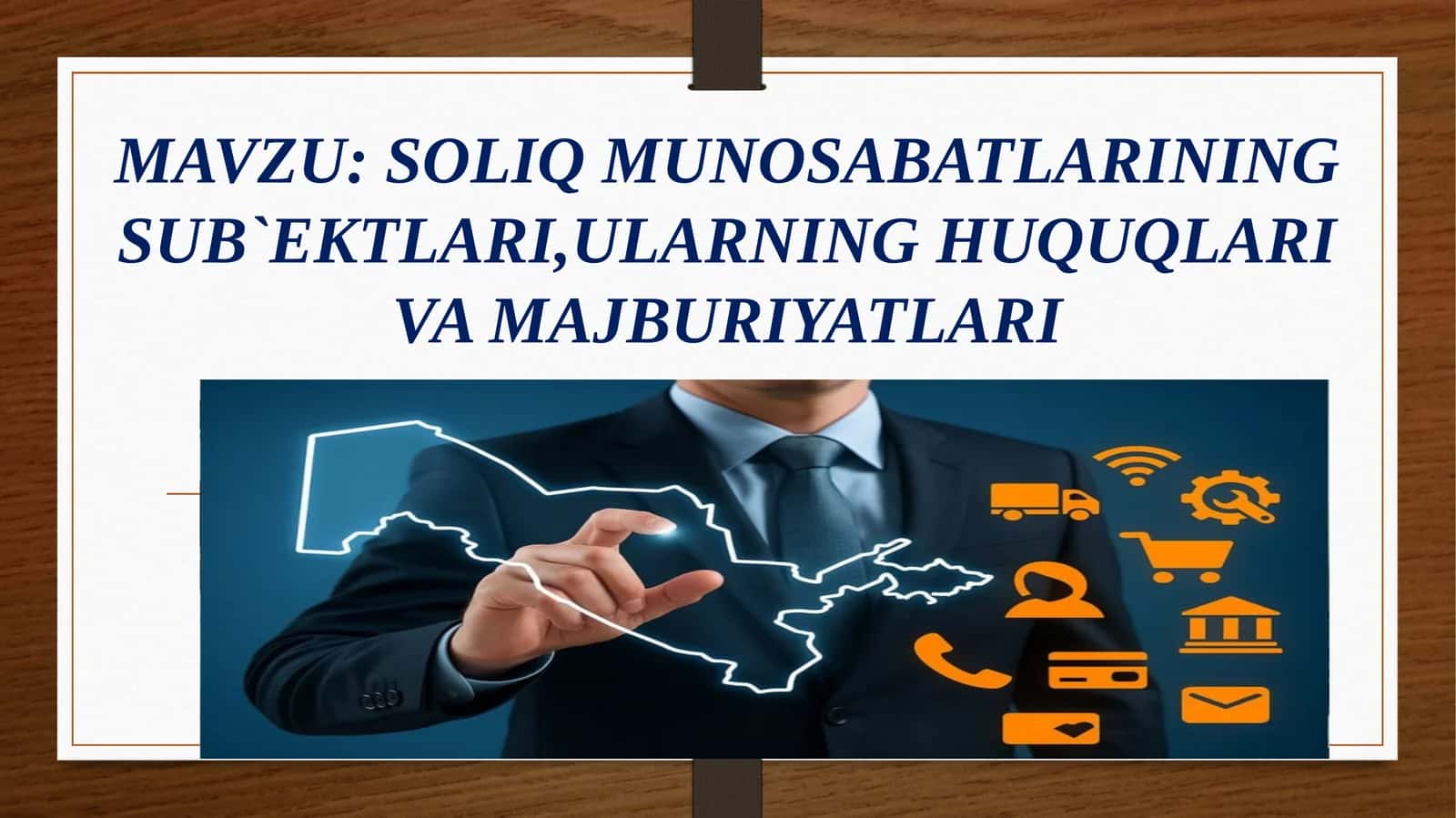 SOLIQ MUNOSABATLARINING SUB`EKTLARI,ULARNING HUQUQLARI VA MAJBURIYATLARI 1