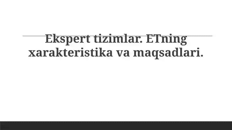 Ekspert tizimlari
