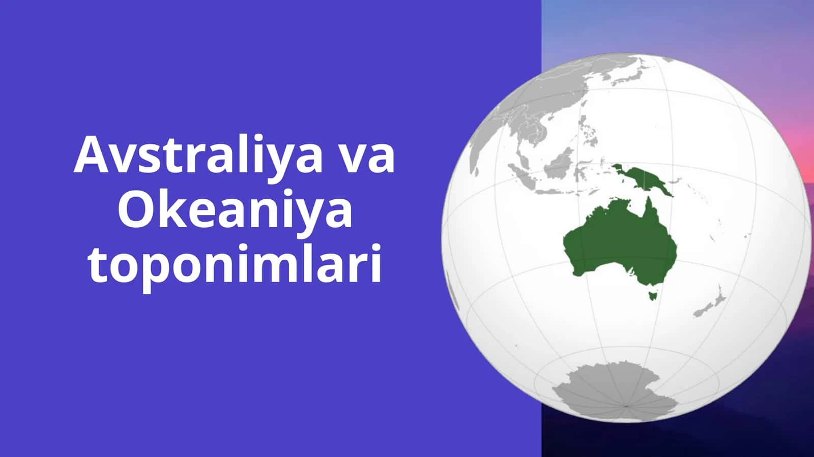 Avstraliya va Okeaniya toponimlari 1