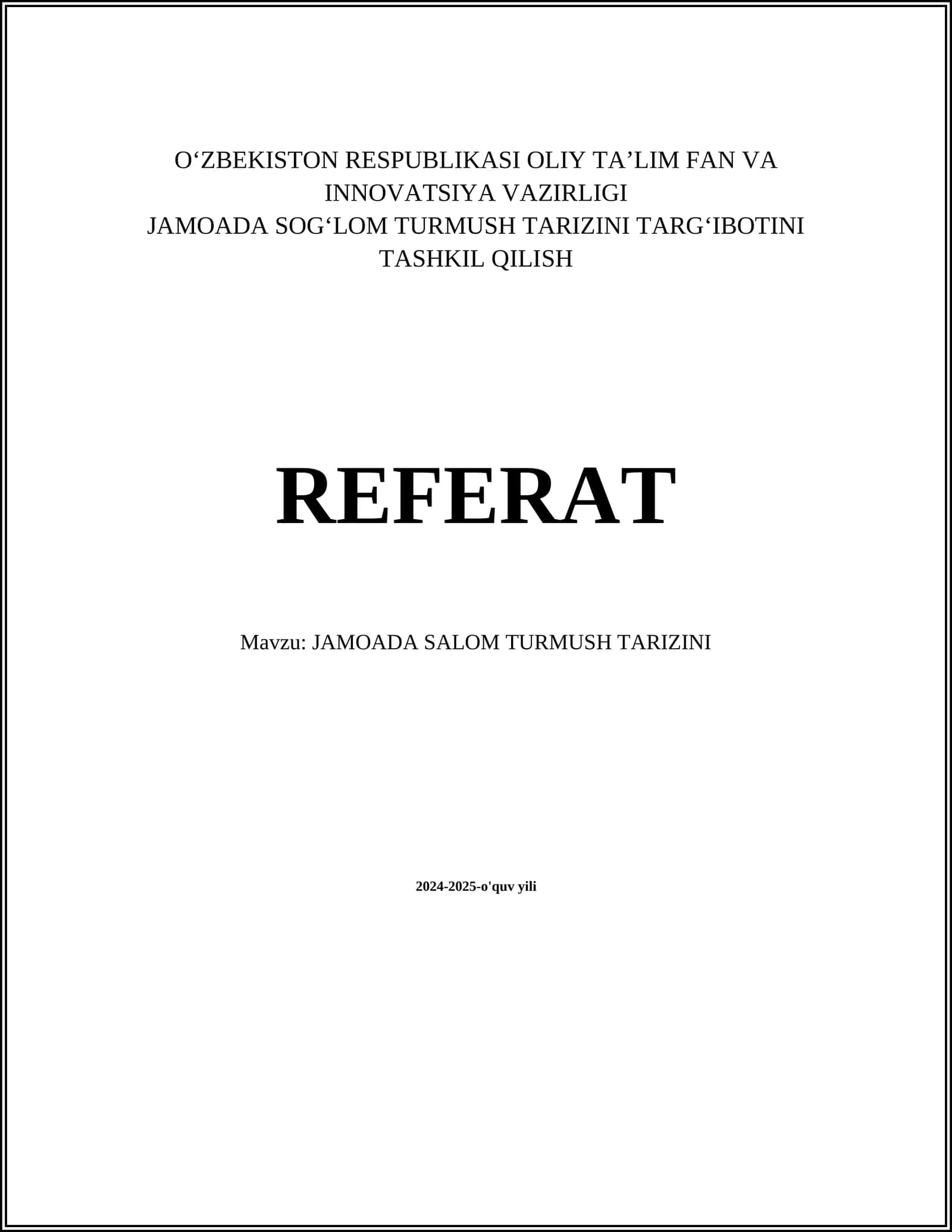 JAMOADA SALOM TURMUSH TARIZINI 1