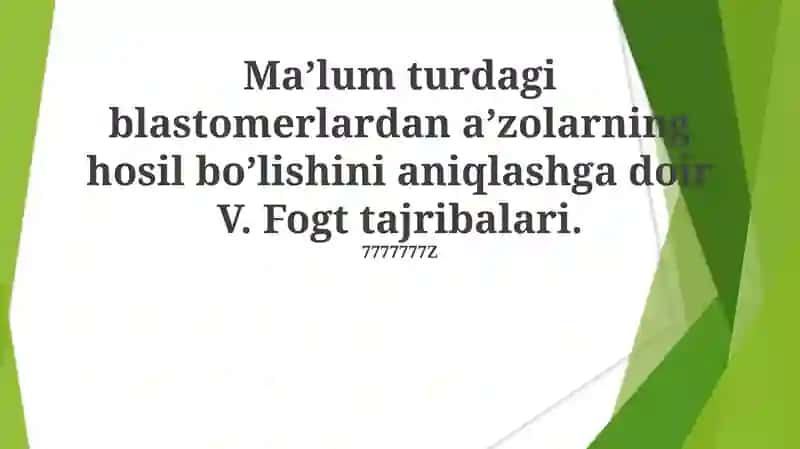 Vogtning Eksperimental Loyiha va Uslublari 1