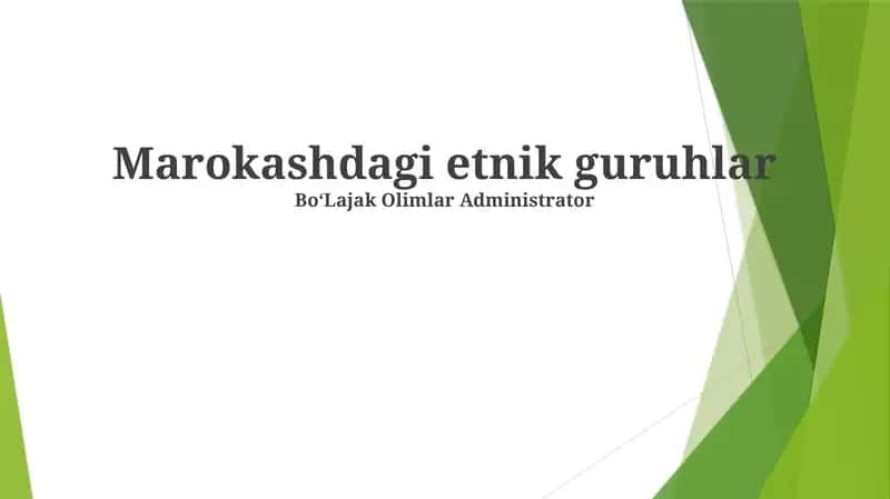Marokashdagi etnik guruhlar 1