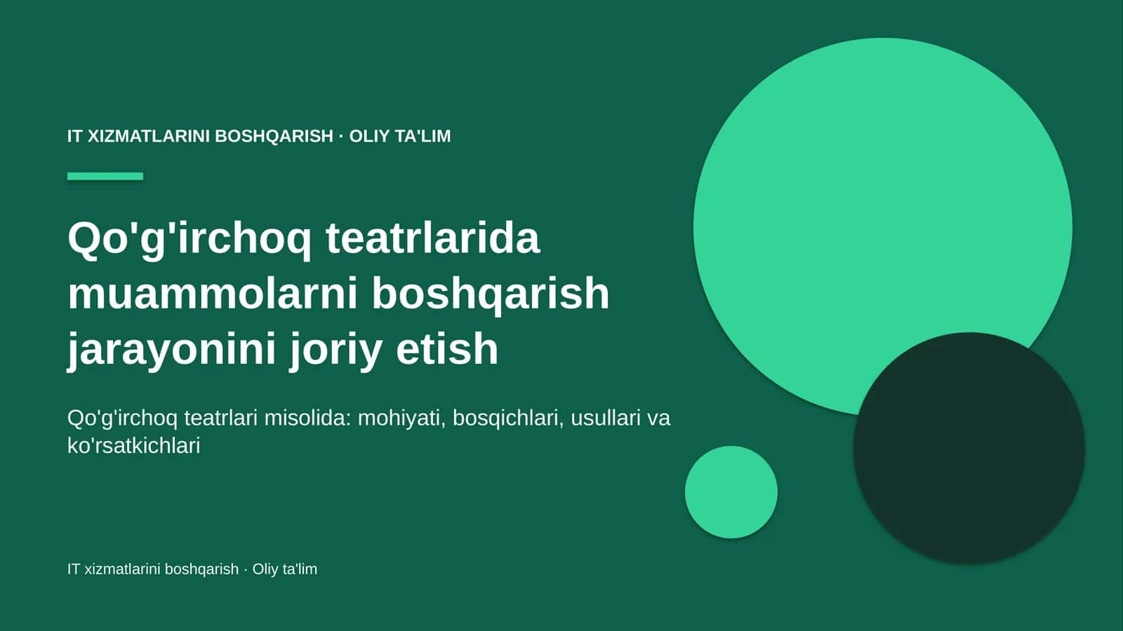 qo'g'irchoq teatrlarida muammolarni boshqarish jarayonini joriy etish 7859 1