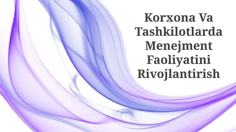 Korxona Va Tashkilotlarda Menejment Faoliyatini Rivojlantirish 1