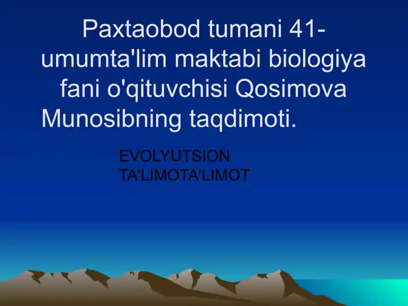 EVOLYUTSION TA'LIM 1