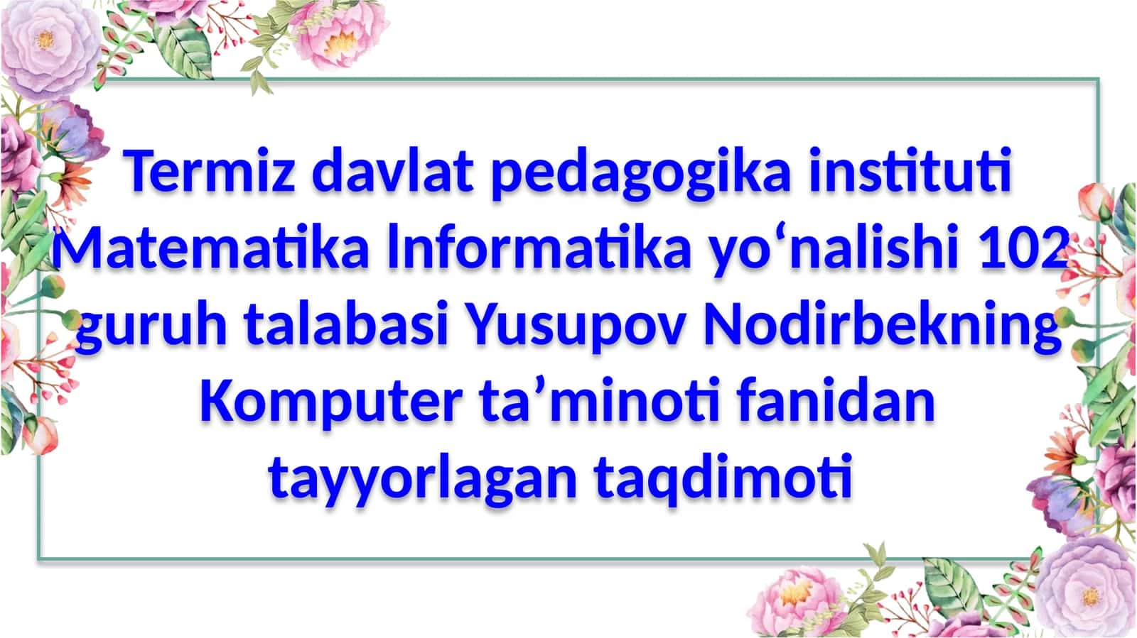 Tizimli  blok  qismlari  bilan  tanishish 1