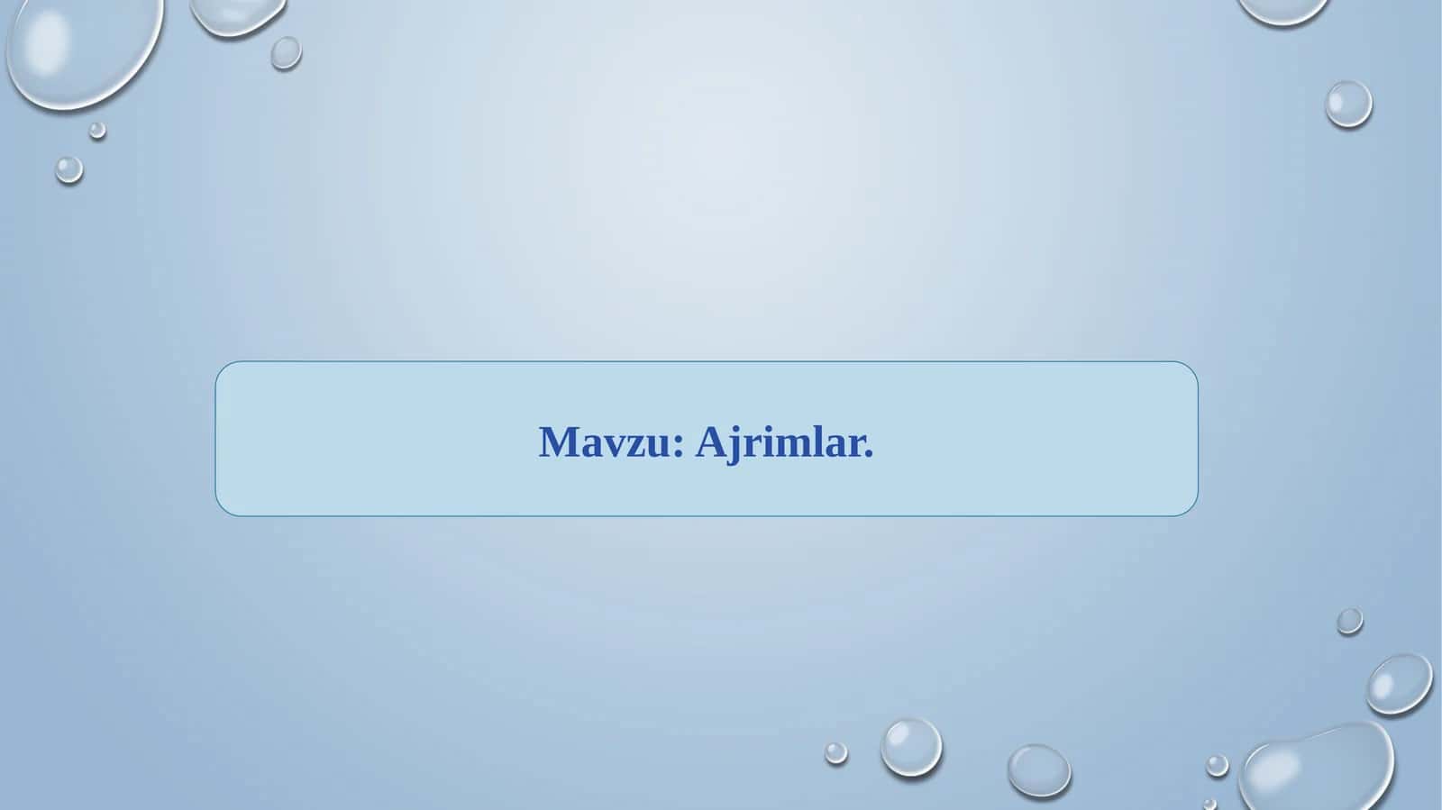 Ajrimlar 1