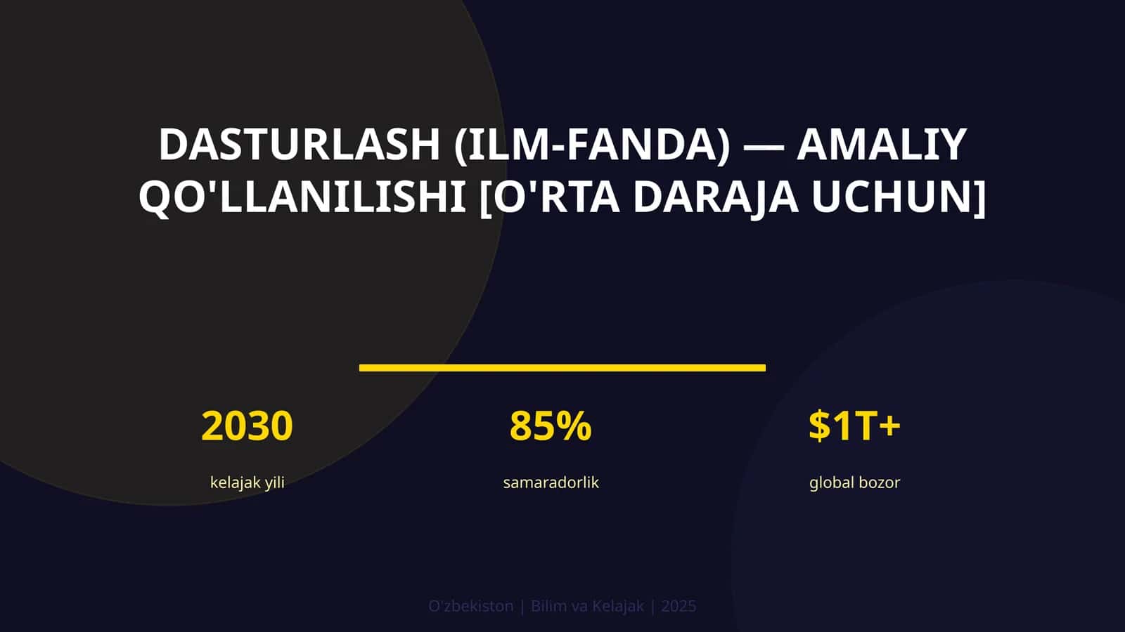 Dasturlash (ilm-fanda) — amaliy qo'llanilishi [o'rta daraja uchun] 1