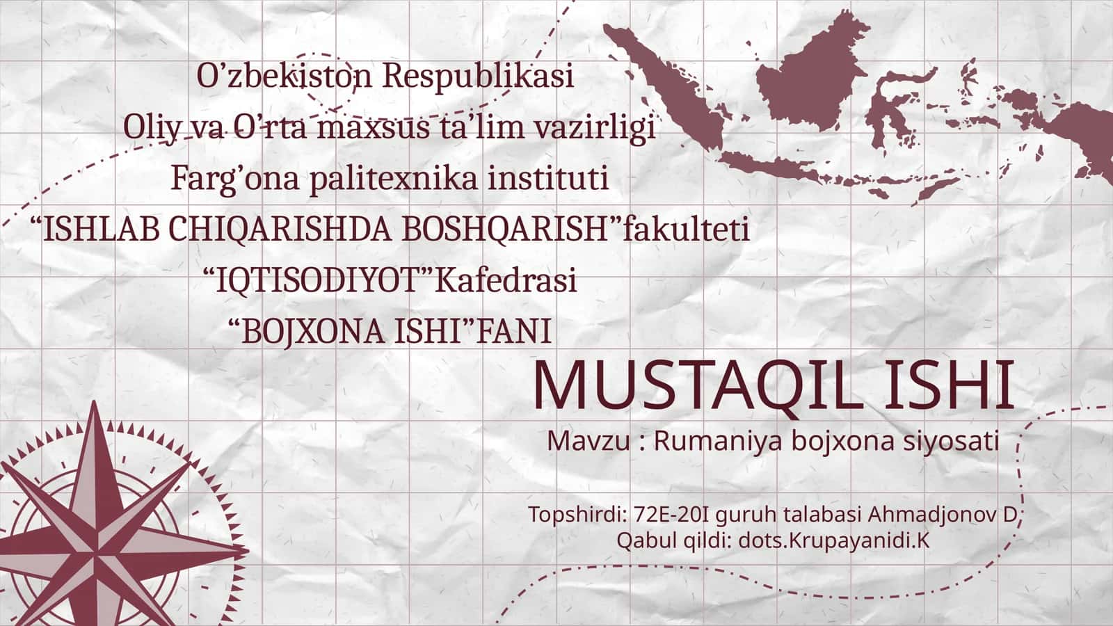 Bojxona ishi rum. siyosati 1