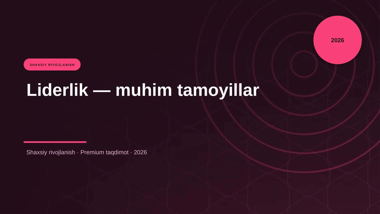 Liderlik — muhim tamoyillar 1