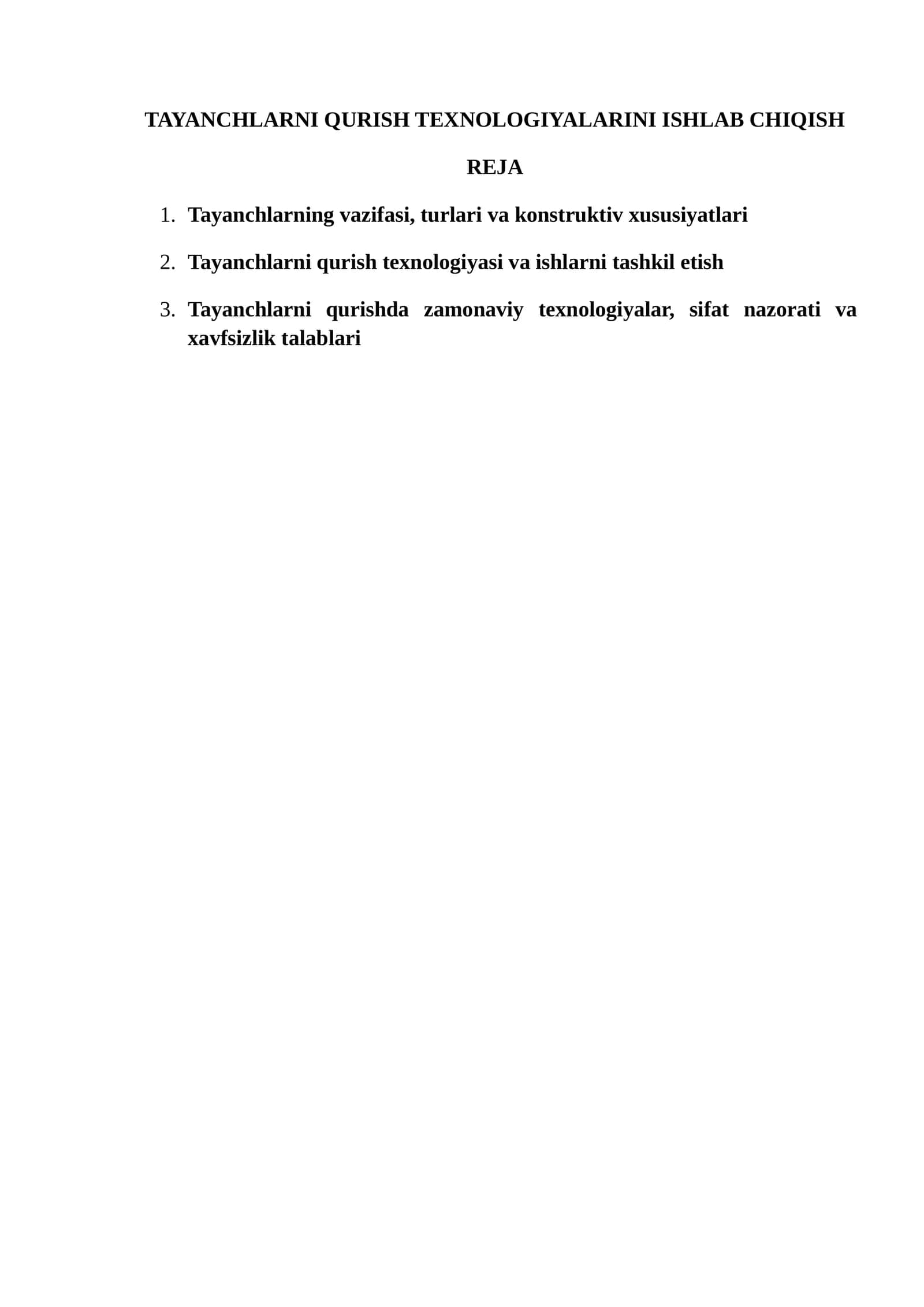Tayanchlarni Qurish Texnologiyalari 1