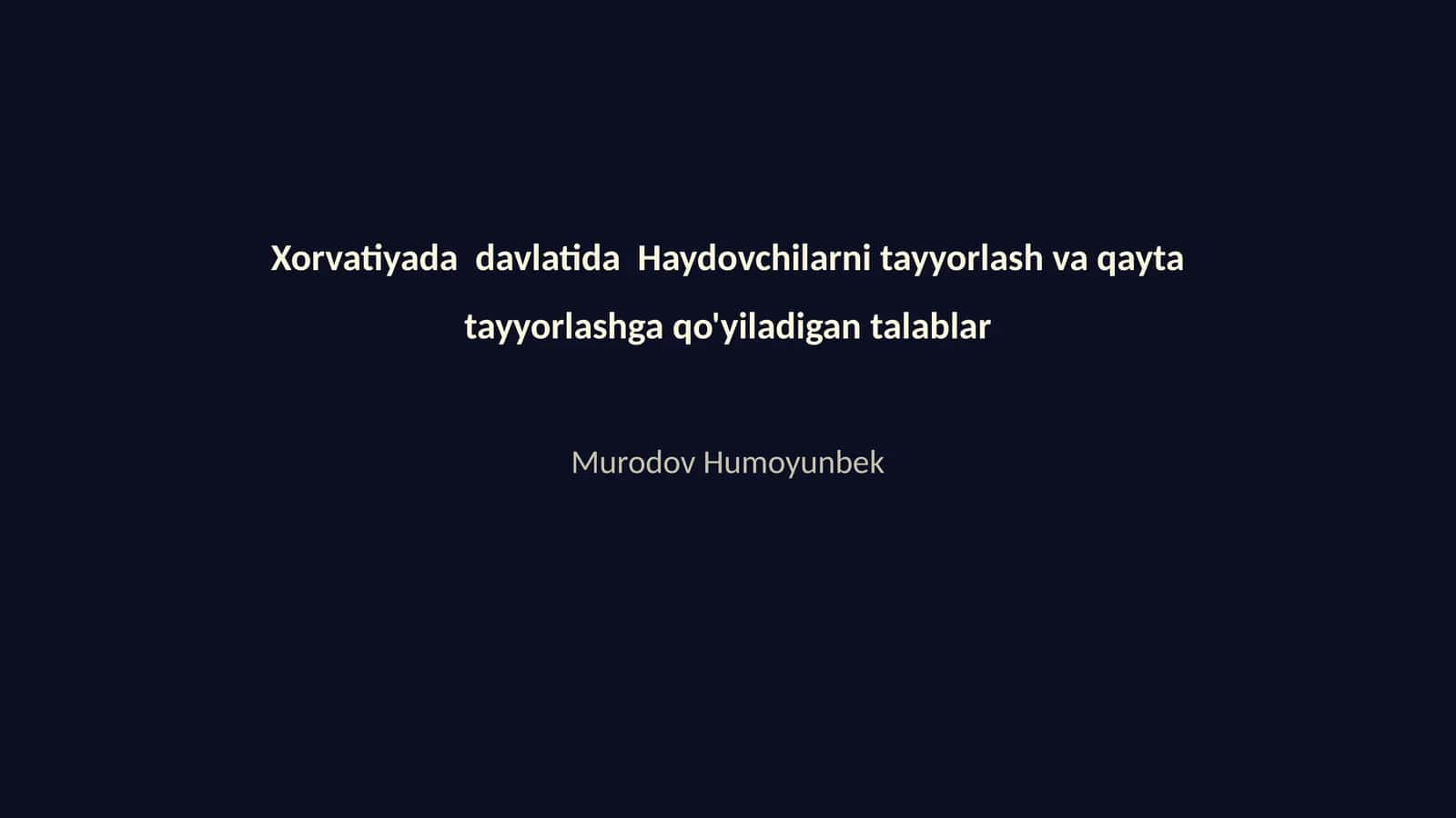 Xorvatiyada davlatida Haydovchilarni tayyorlash va qayta tayyorlashga qo'yiladigan talablar 1