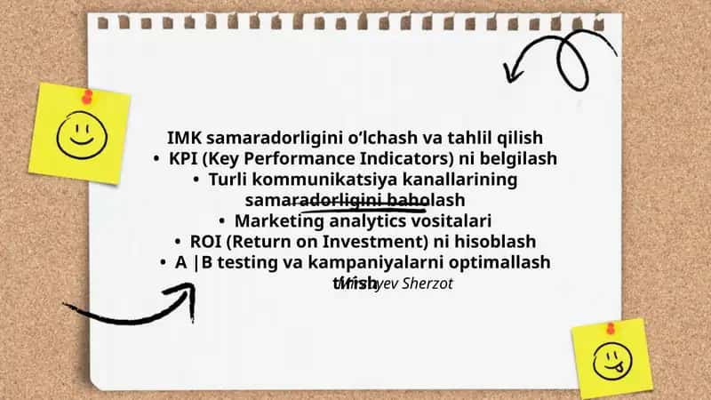 IMK samaradorligini oʻlchash va tahlil qilish 1