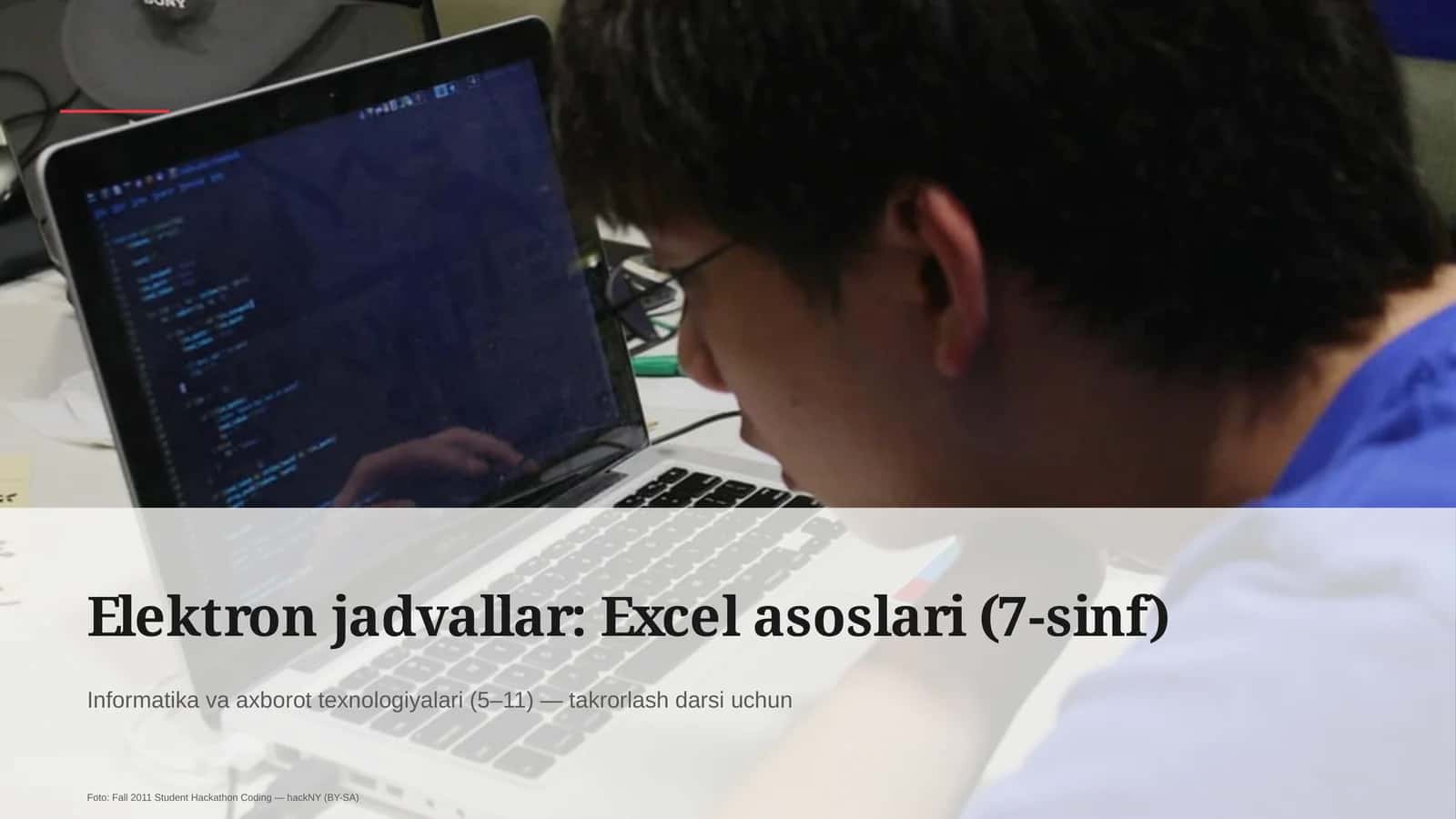 Elektron jadvallar: Excel asoslari (7-sinf) 1