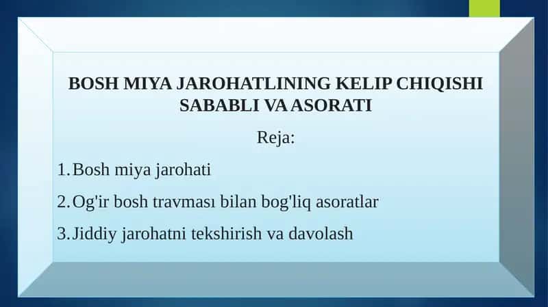 BOSH MIYA JAROHATLINING KELIP CHIQISHI SABABLI VA ASORATI 1