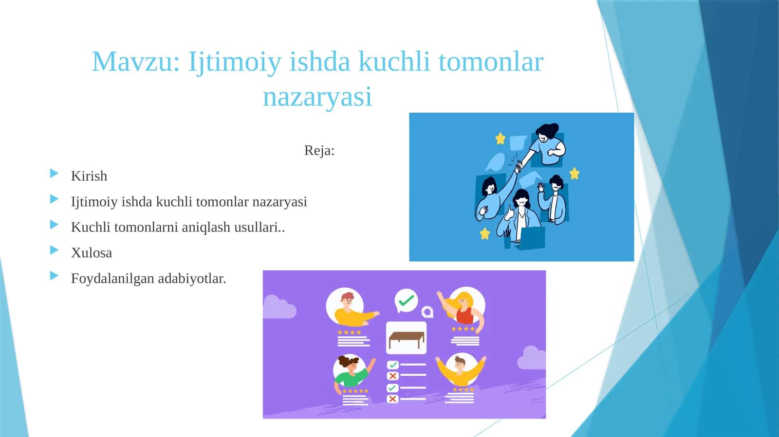 Ijtimoiy ishda kuchli tomonlar nazaryasi 1