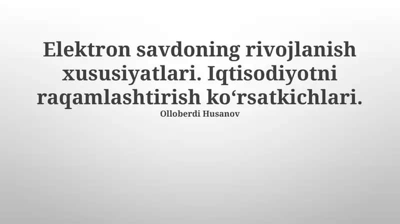 Raqamli Iqtisodiyot Ko'rsatkichlari 1