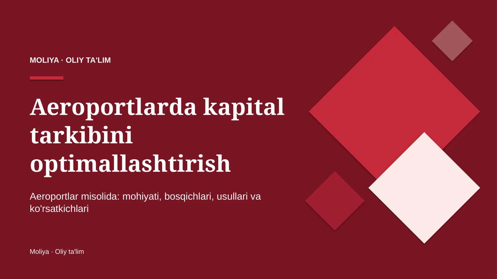 Aeroportlarda kapital tarkibini optimallashtirish 1