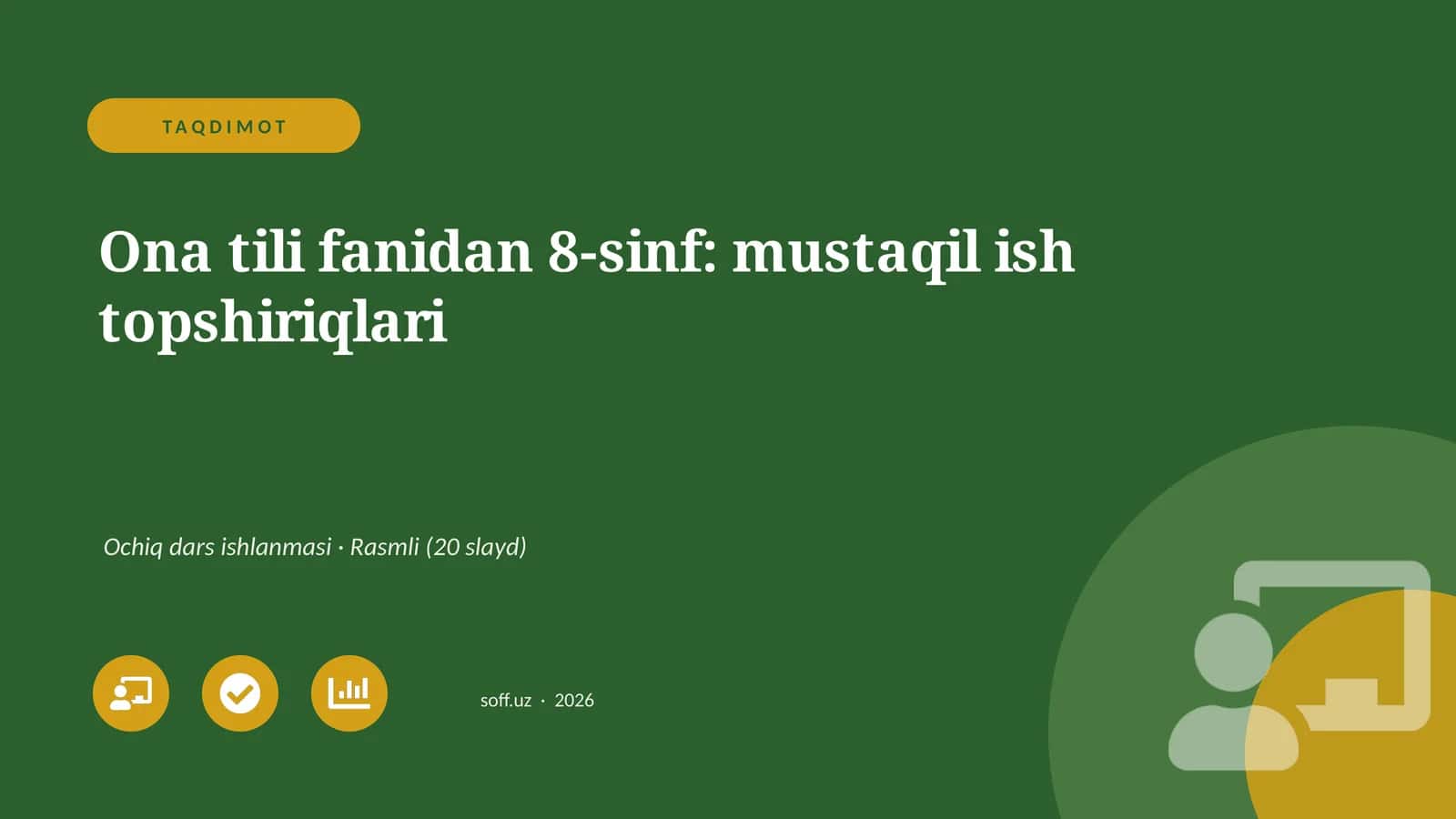 Ona tili fanidan 8-sinf: mustaqil ish topshiriqlari 1