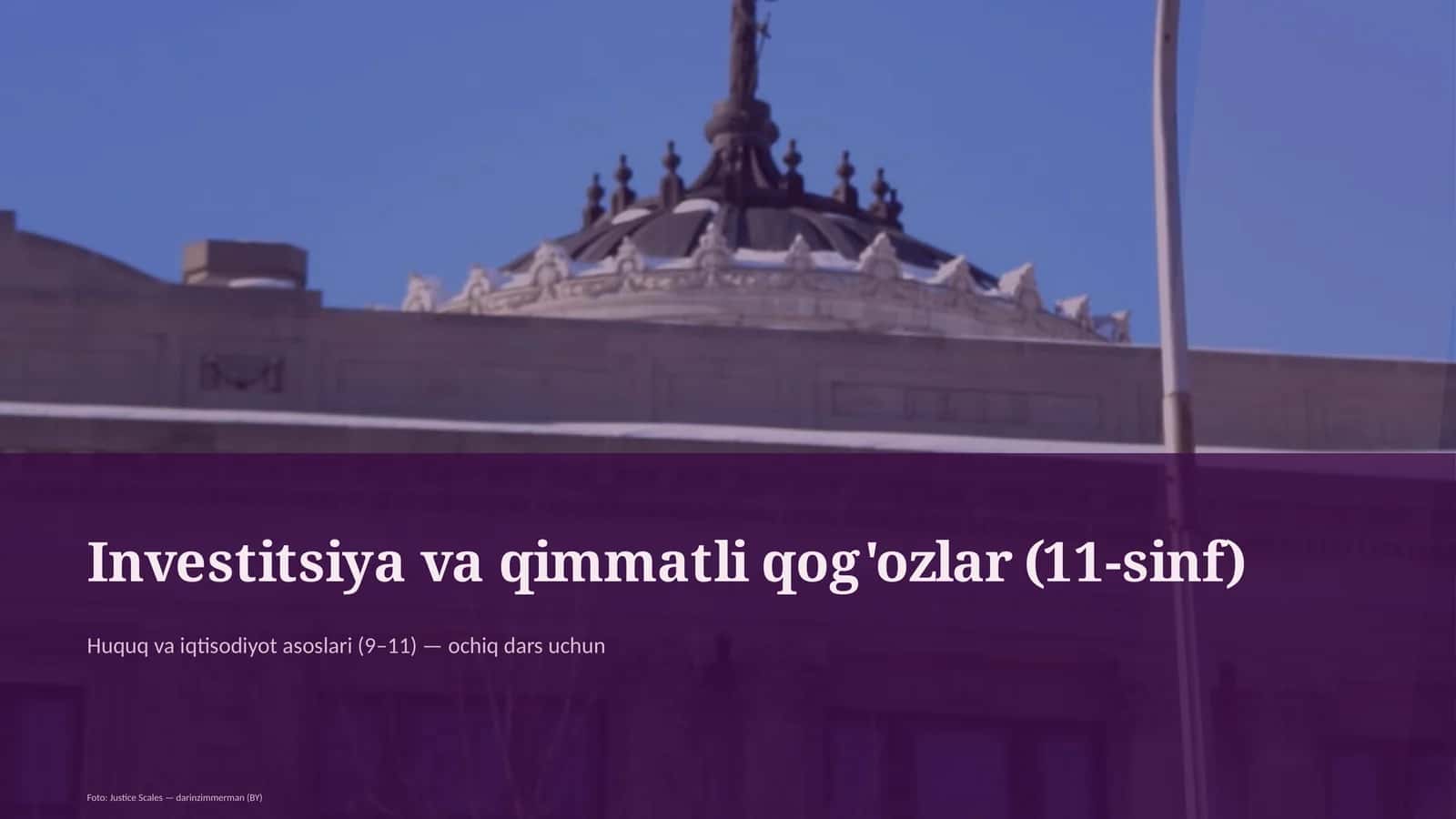 Huquq va iqtisodiyot asoslari (9–11) — ochiq dars uchun 1