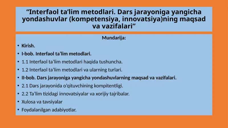 Interfaol ta'lim metodlari 1